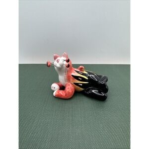 Amy Lacombe Cat Christmas Ornament Whimsiclay Orange Black Calico Stripe Vtg